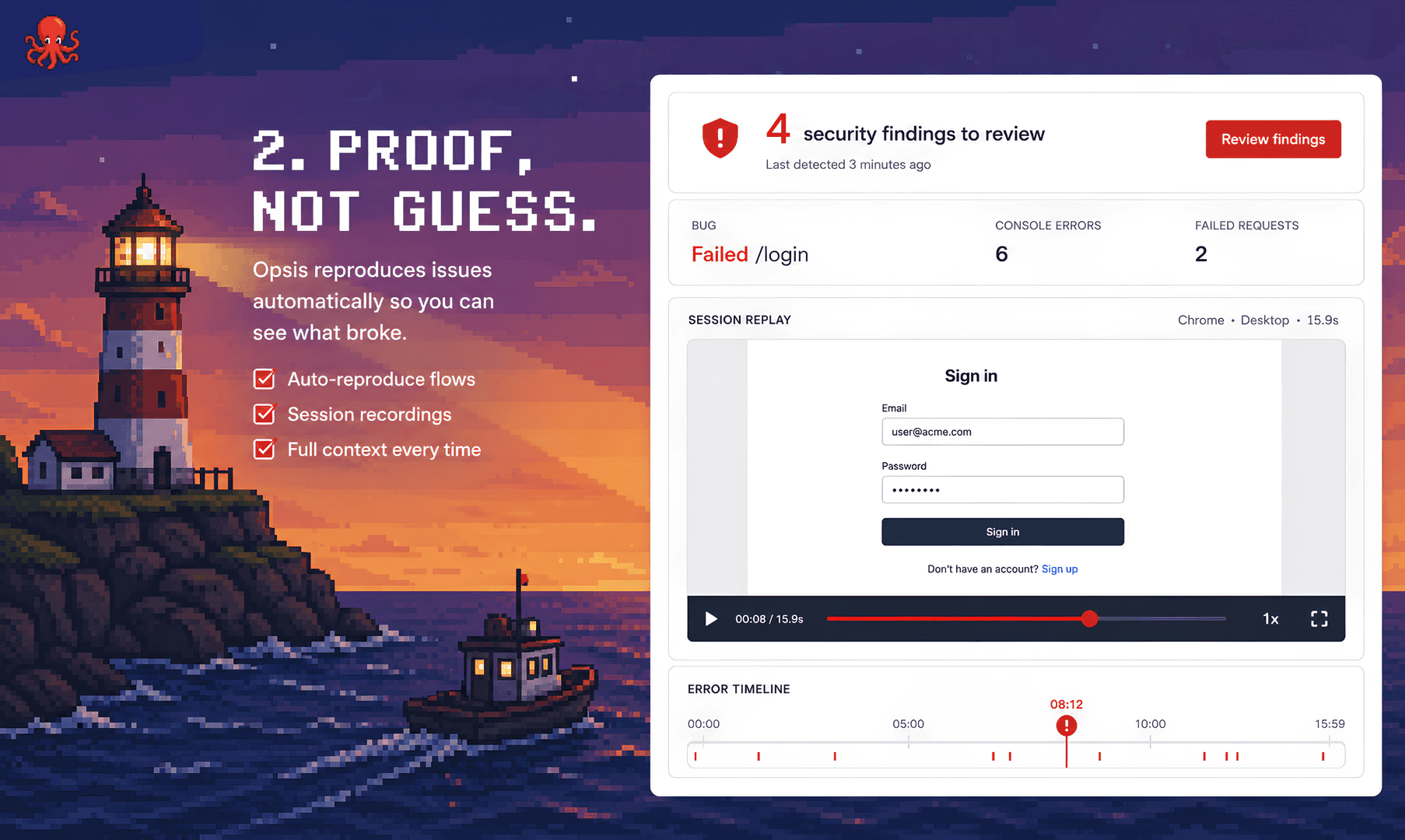 Opsis: AI QA & bug detection for vibe coders image 4