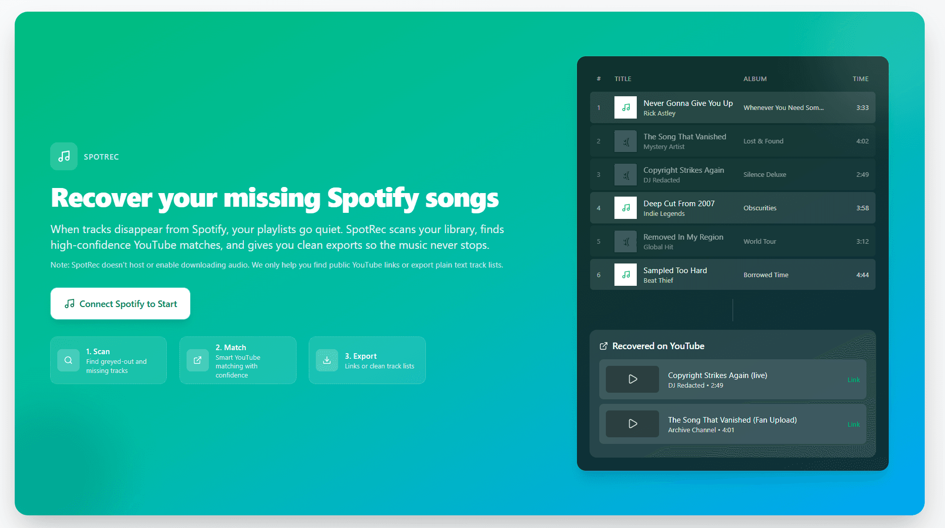 SpotRec - Recover Songs image 1