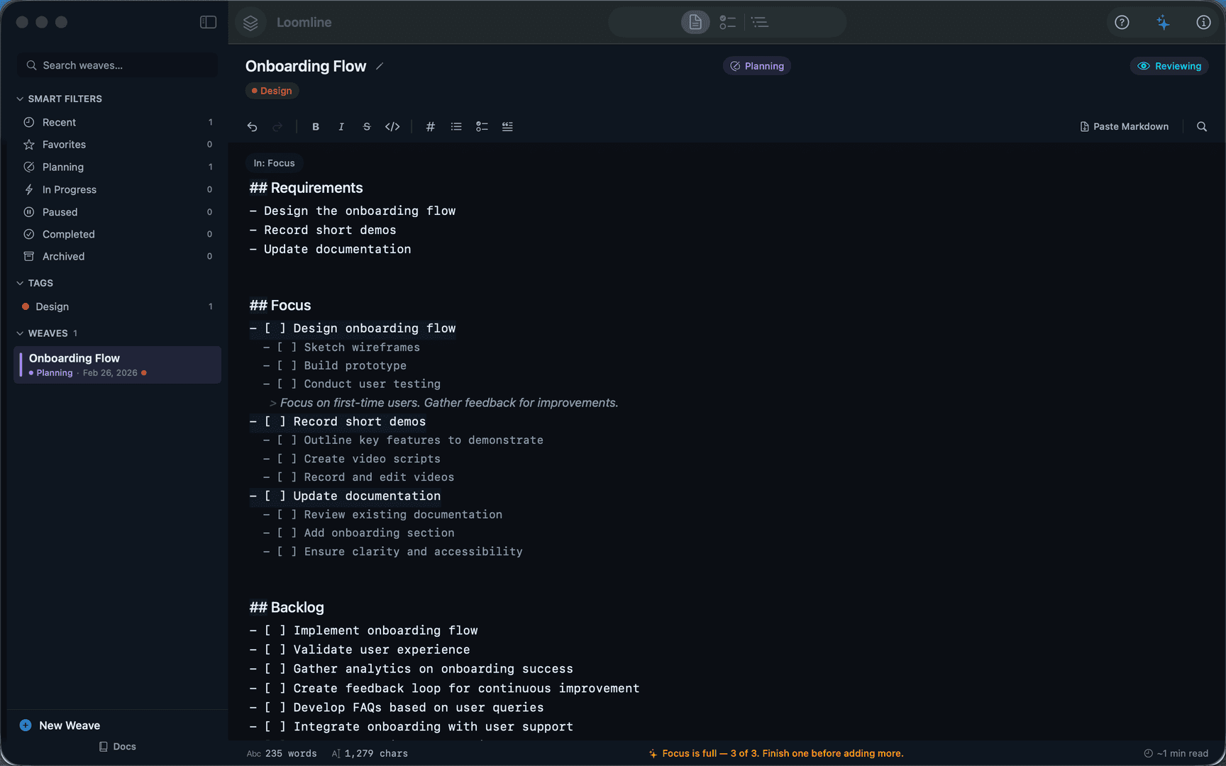 Loomline — Markdown-first Project Management image 3