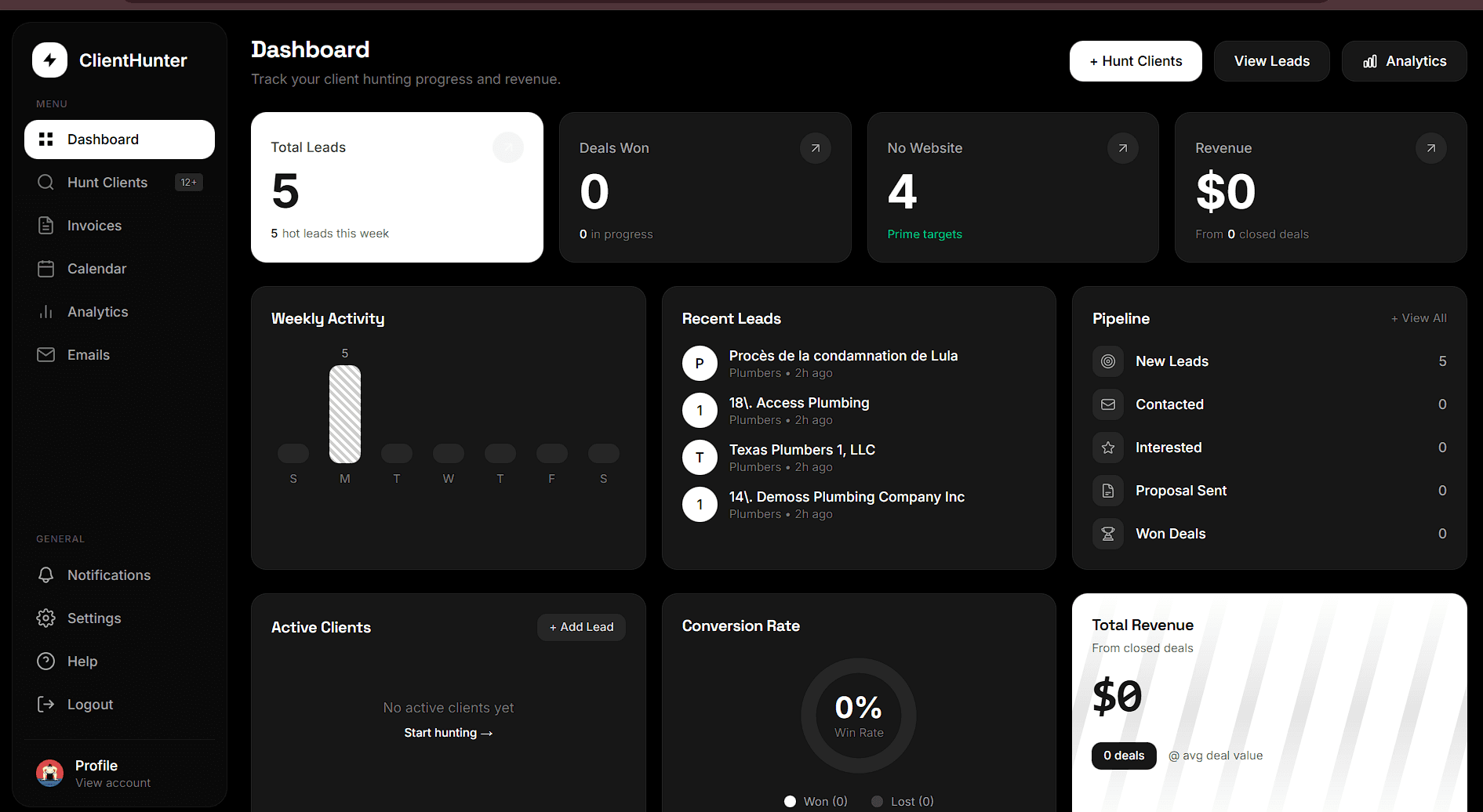 ClientHunter -AI website generating for local image 2