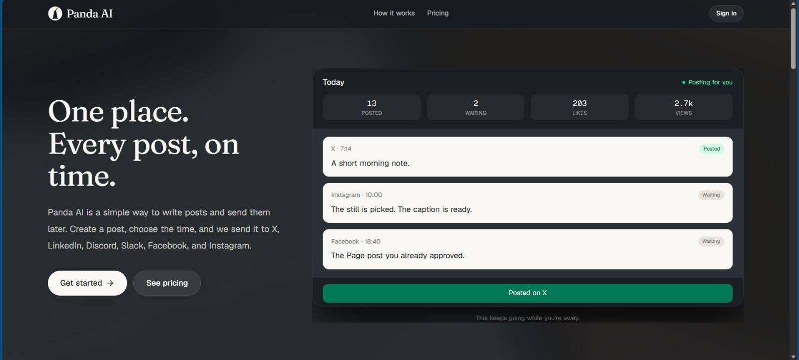 Panda AI · One place. Every post, on time. image 4