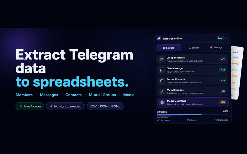 Mastros - Telegram Data Scraper image 4