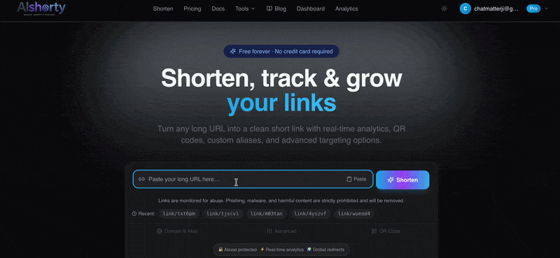 Alshorty —     The modern platform for links image 1