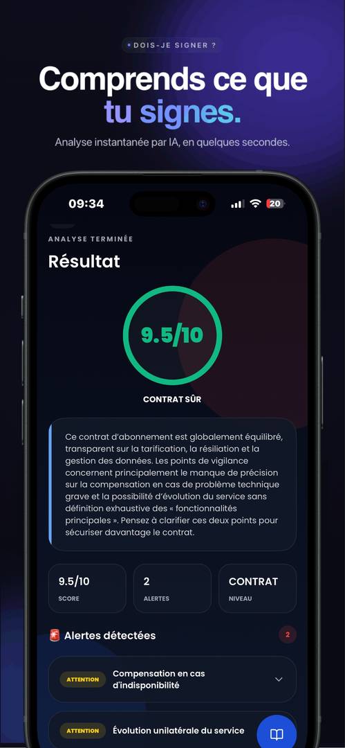 Dois-Je Signer — Analyse de contrats par IA image 3