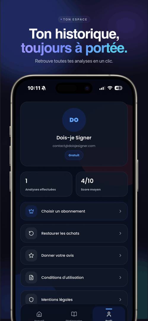 Dois-Je Signer — Analyse de contrats par IA image 4