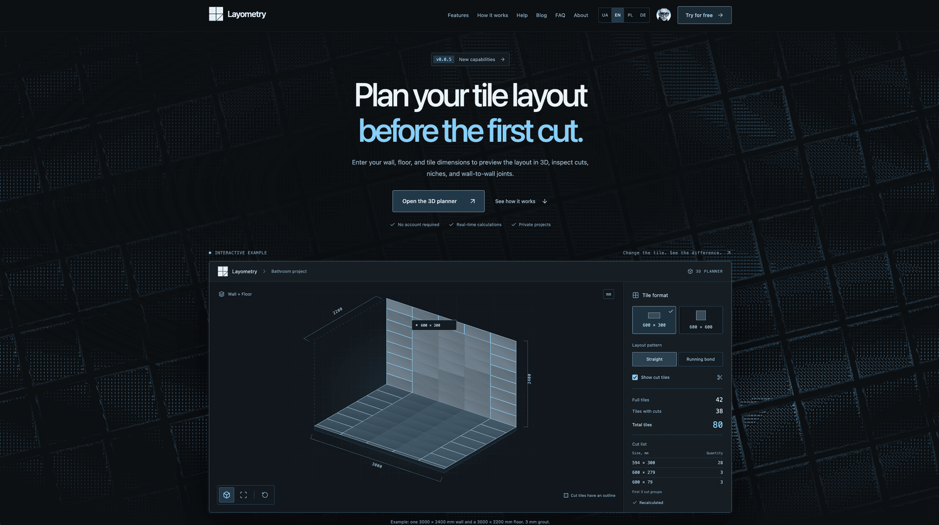 3D Tile Layout Planner Online | Layometry image 3