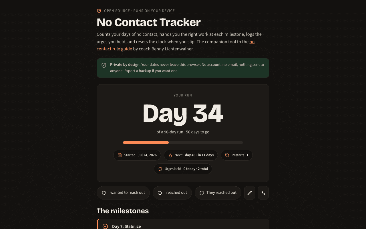 No Contact Tracker image 1