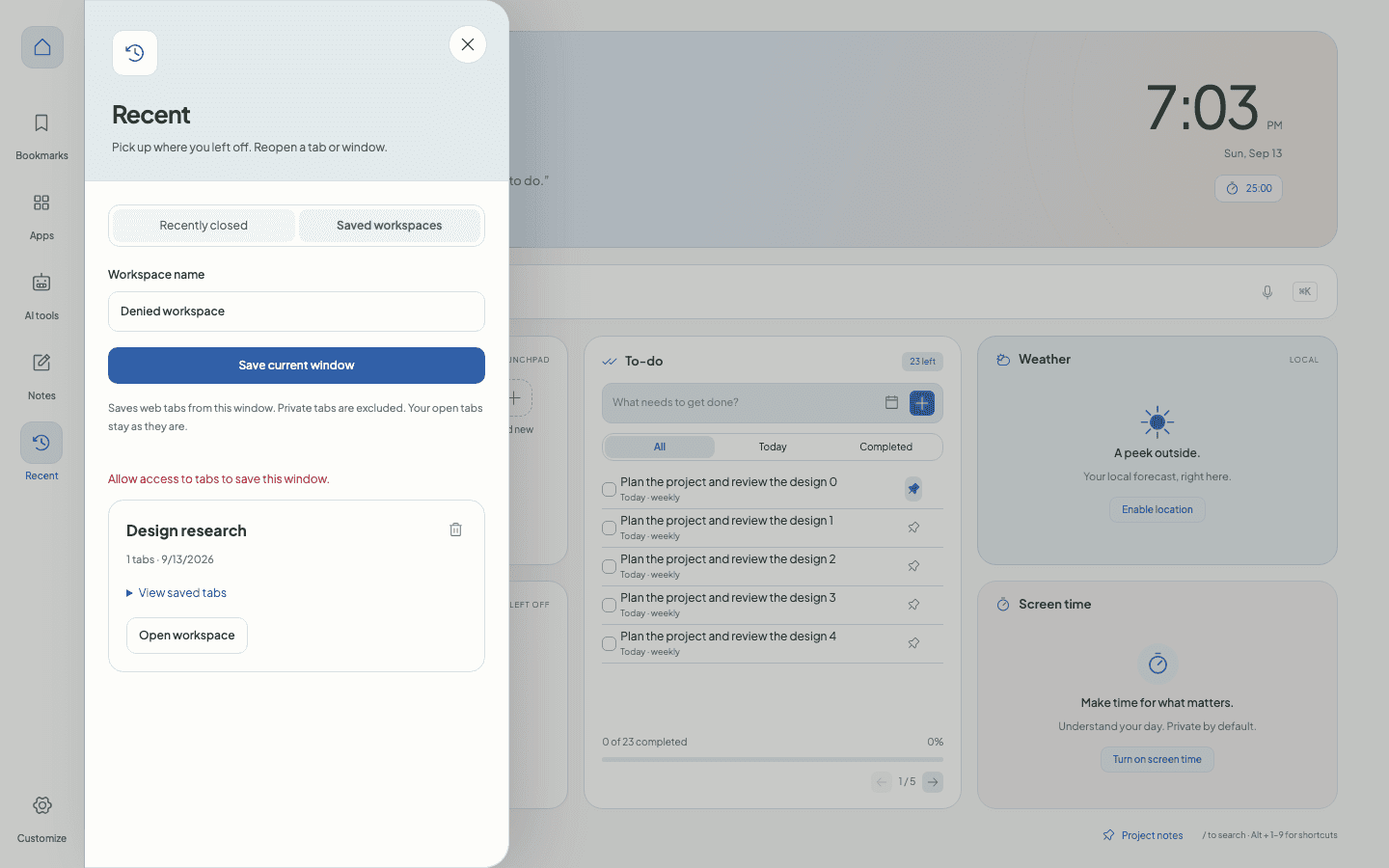 Daily Workspace — New Tab Dashboard image 5