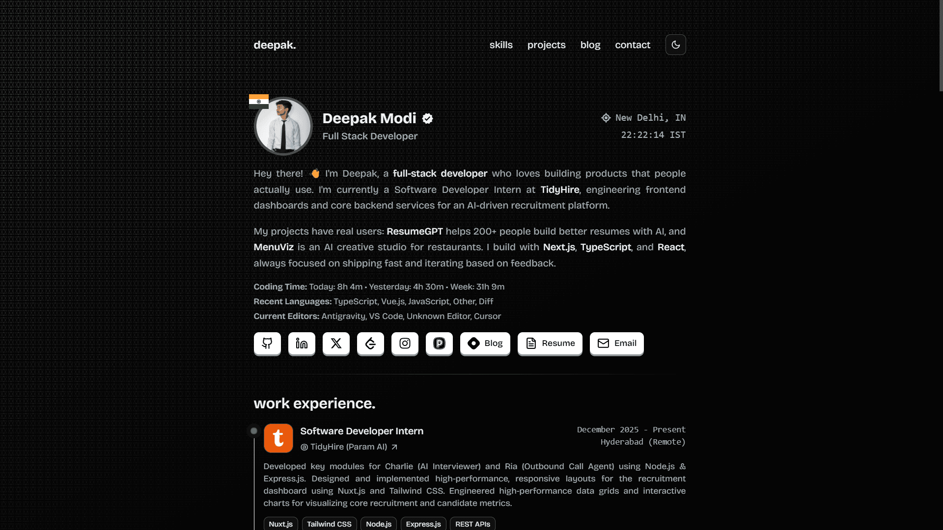 Deepak Modi - Portfolio Website image 1
