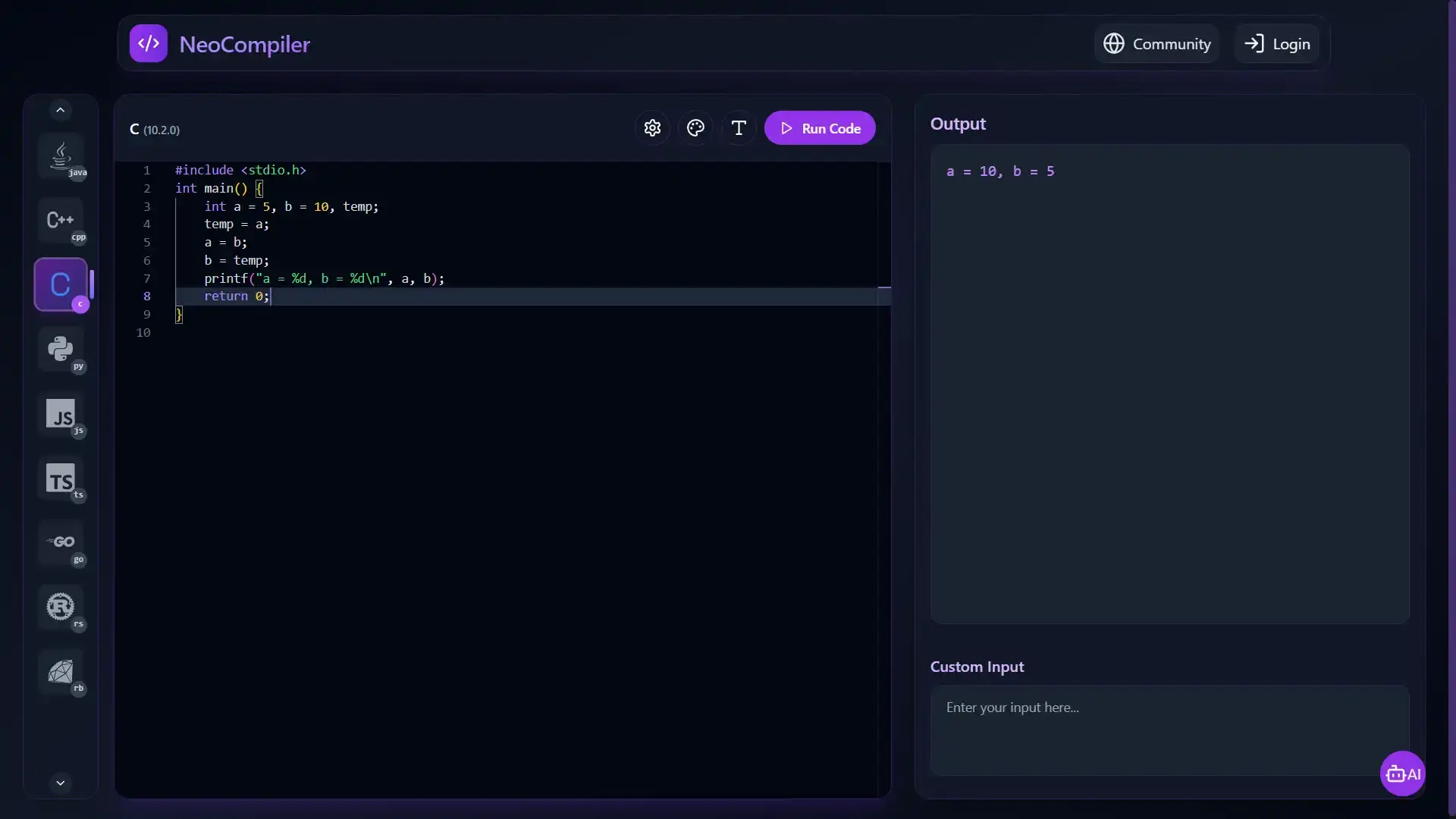 NeoCompiler - Code, compile, and share. image 2