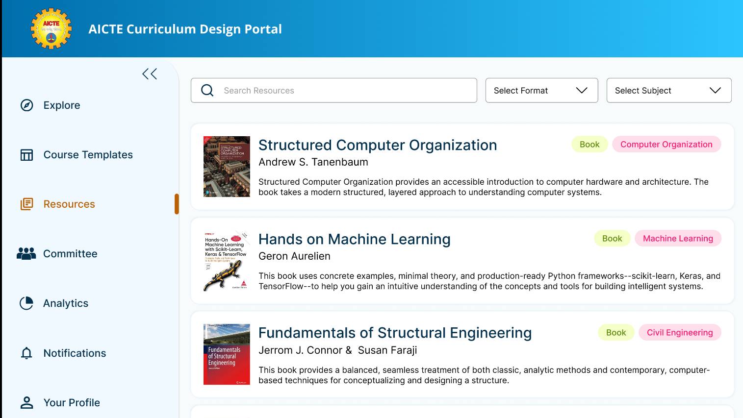 AICTE Curriculum Design portal