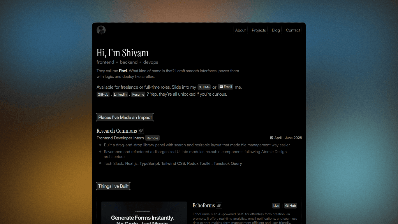 Shivam’s Portfolio image 1