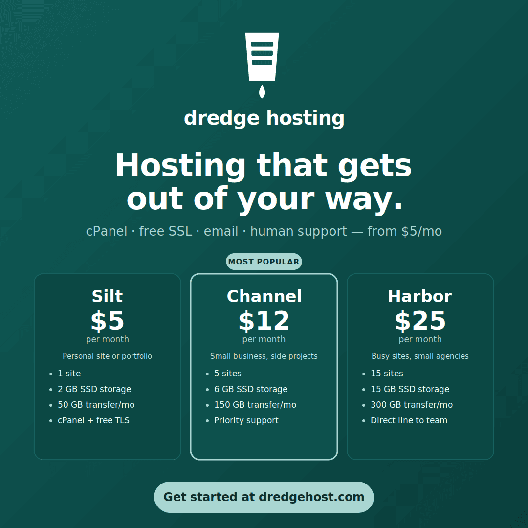 Dredge Host | Simple Web Hosting image 1