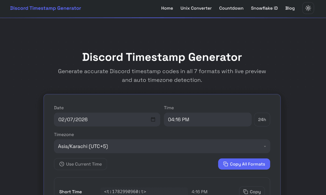 Discord Timestamp Generator image 2