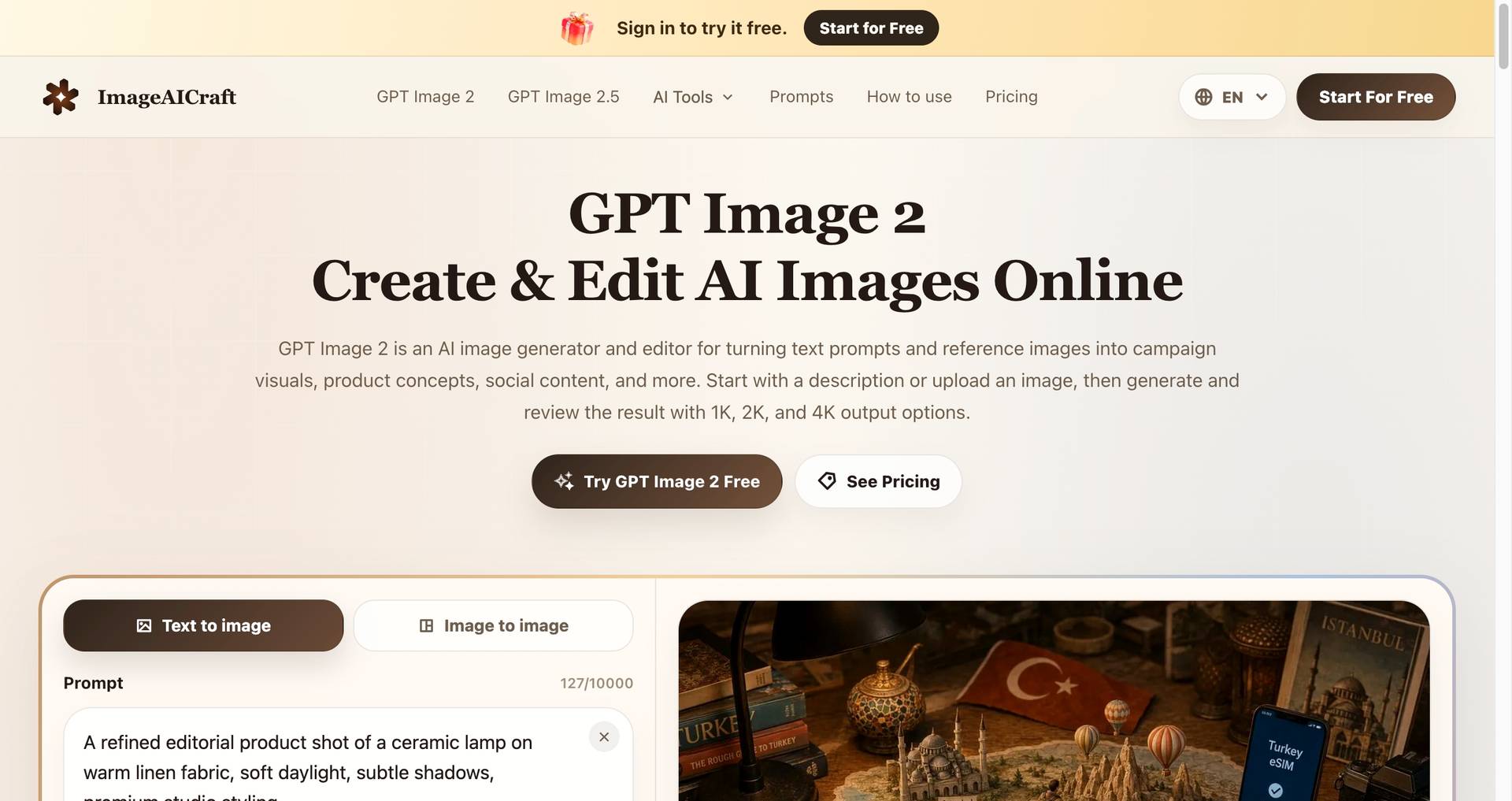Free AI Image Generator & Editor Online image 1
