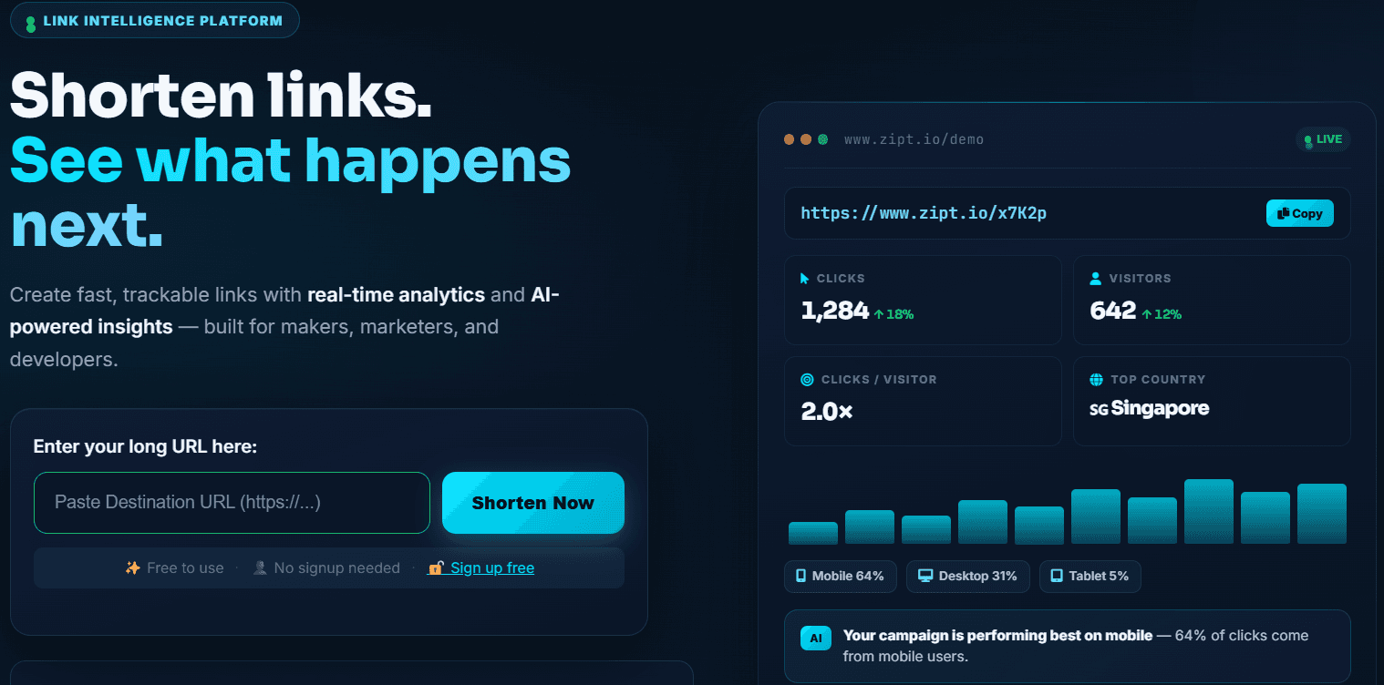 Zipt Systems - Link Intelligence Platform image 2