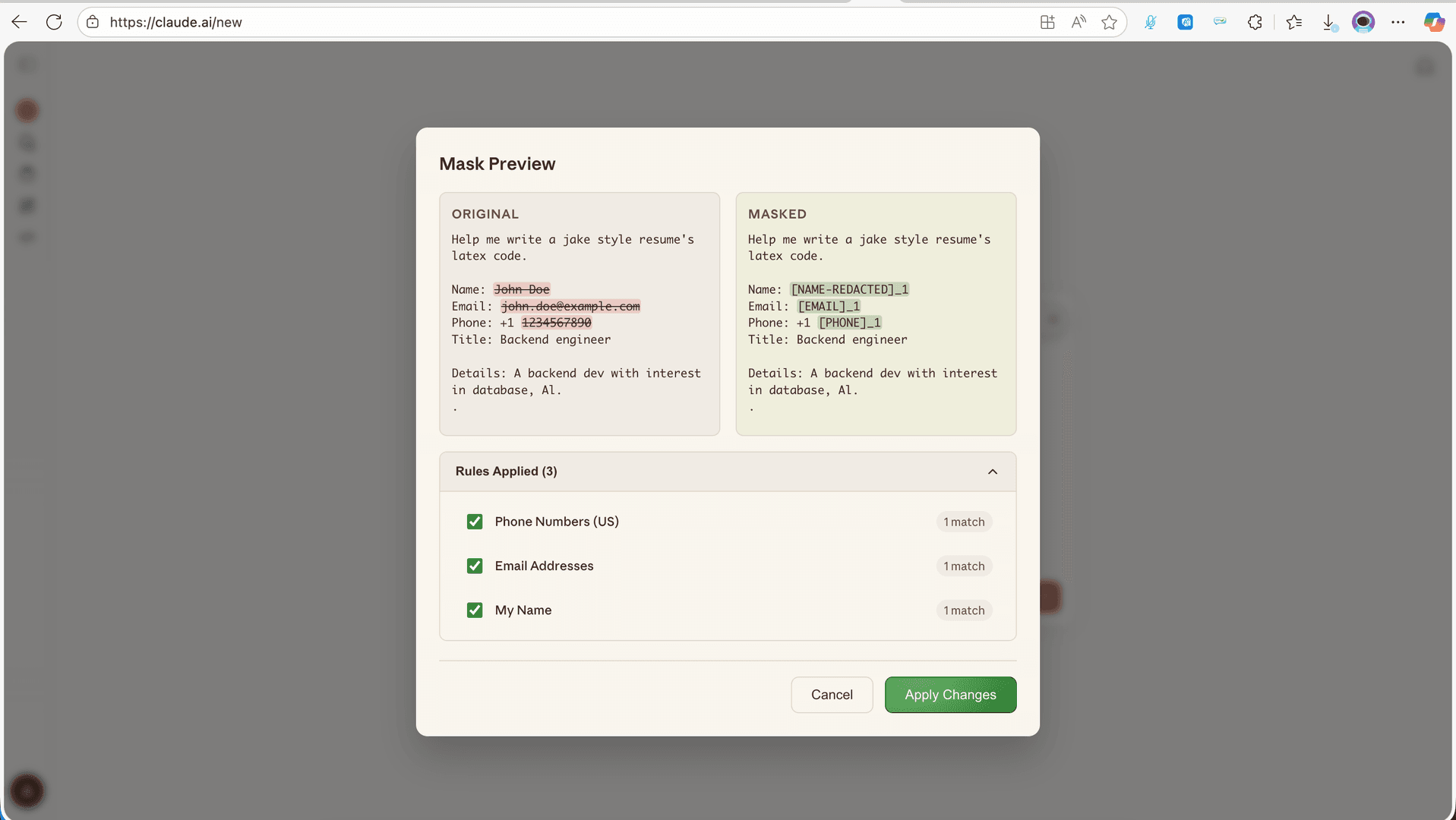 Maskeraid - Mask data before is reaches AI image 2