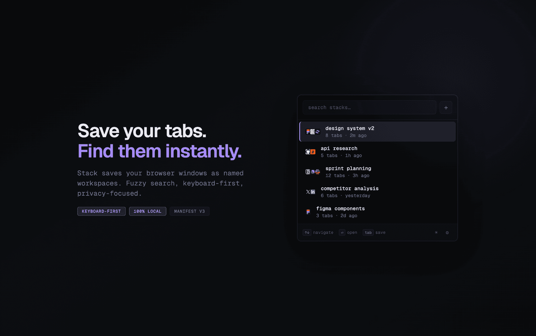 Stack - Tab Manager & Session Saver image 2