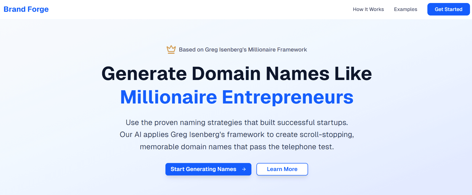 Brand Forge AI-Powered Business Naming Tool