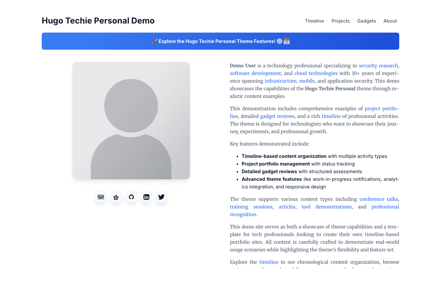 Techie-Personal : Hugo theme for techies image 1