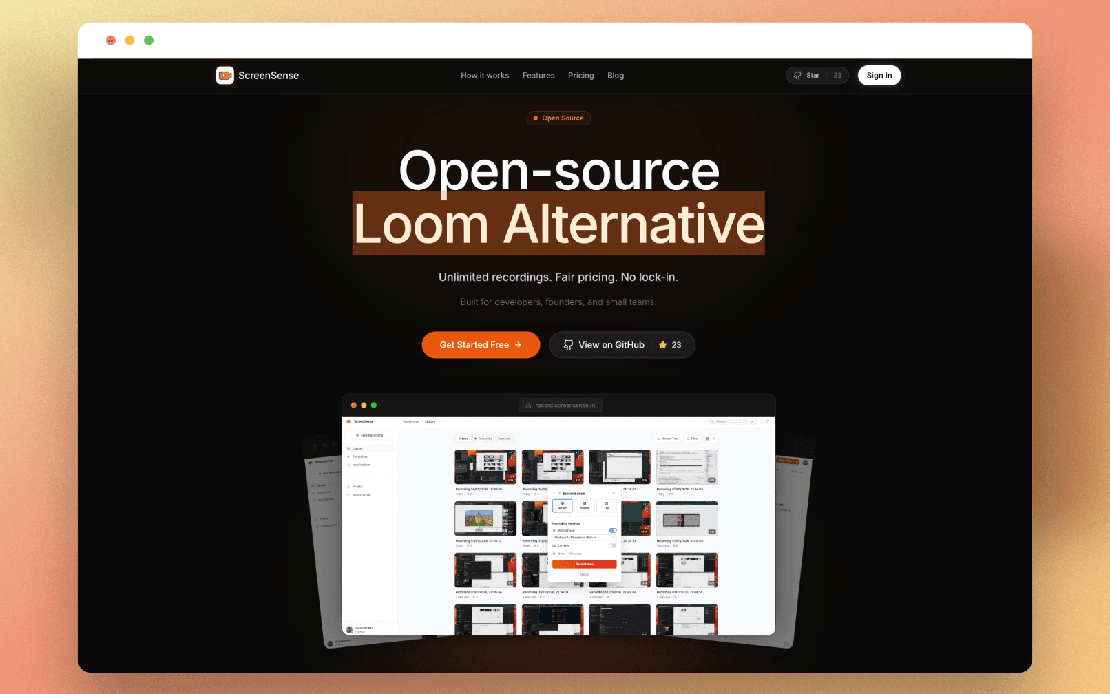 ScreenSense - Open Source Screen Recording image 1