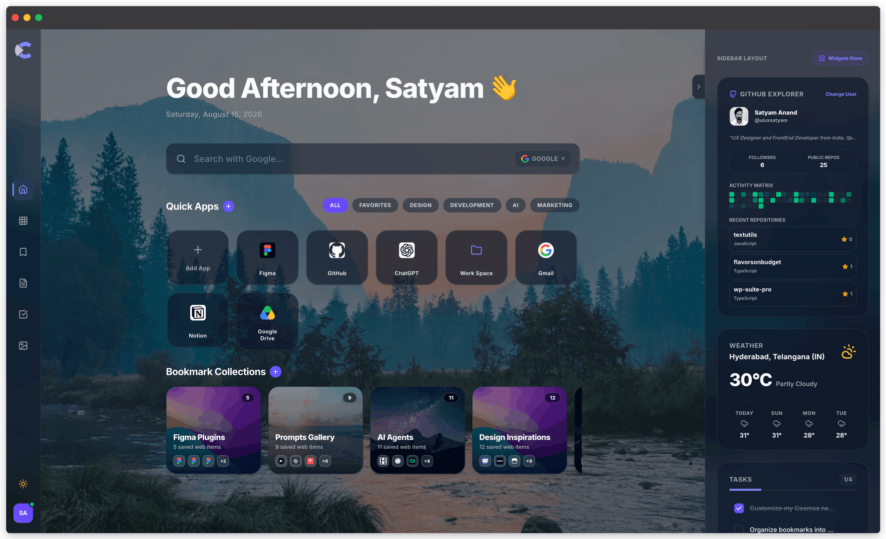 Cosmos : New Tab image 1