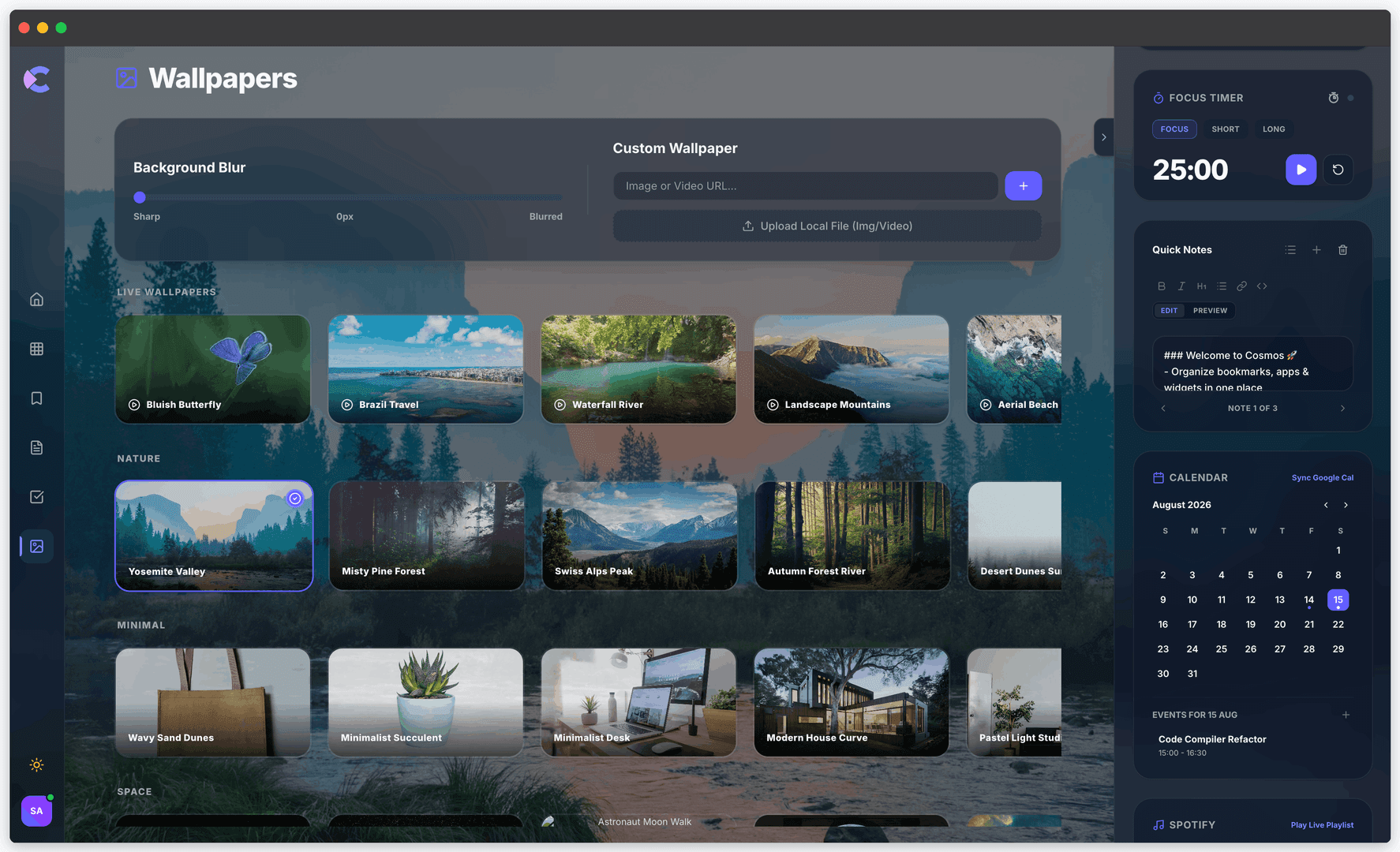 Cosmos : New Tab image 4