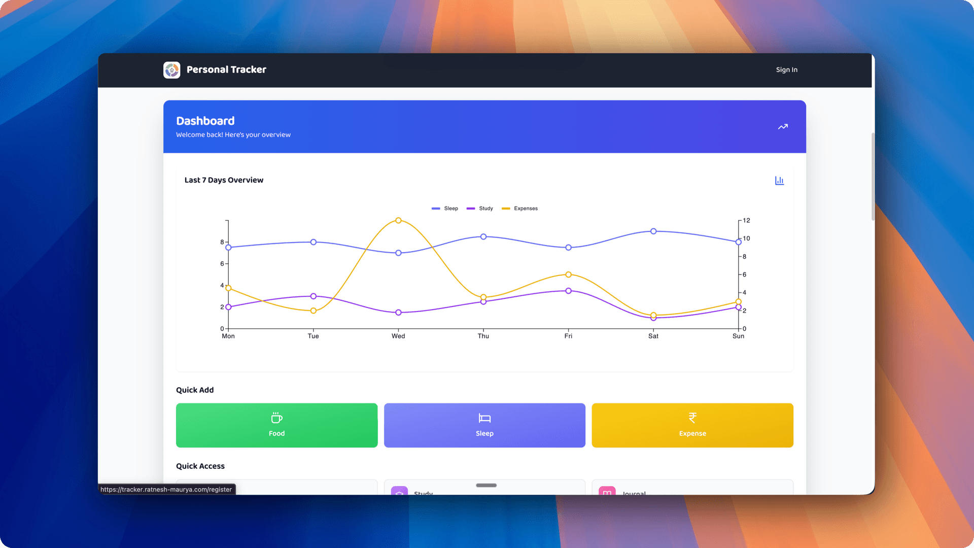 Personal Tracker image 1