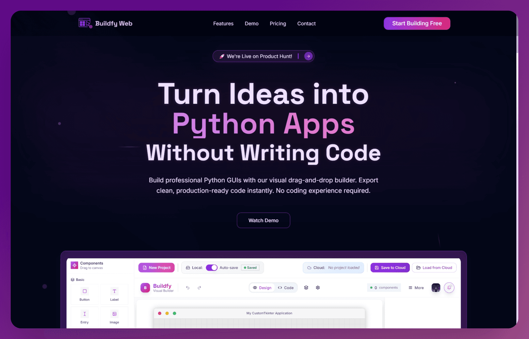 Buildfy Web - Visual Python GUI Builder image 4