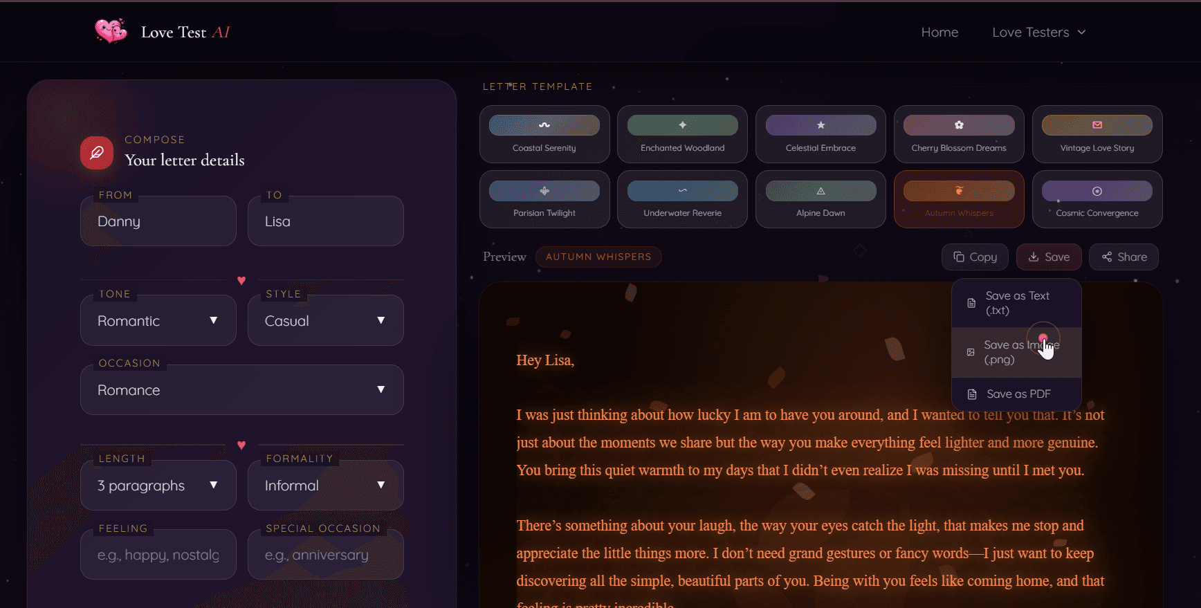 LoveTestAI: AI Love Compatibility Test Suite image 3