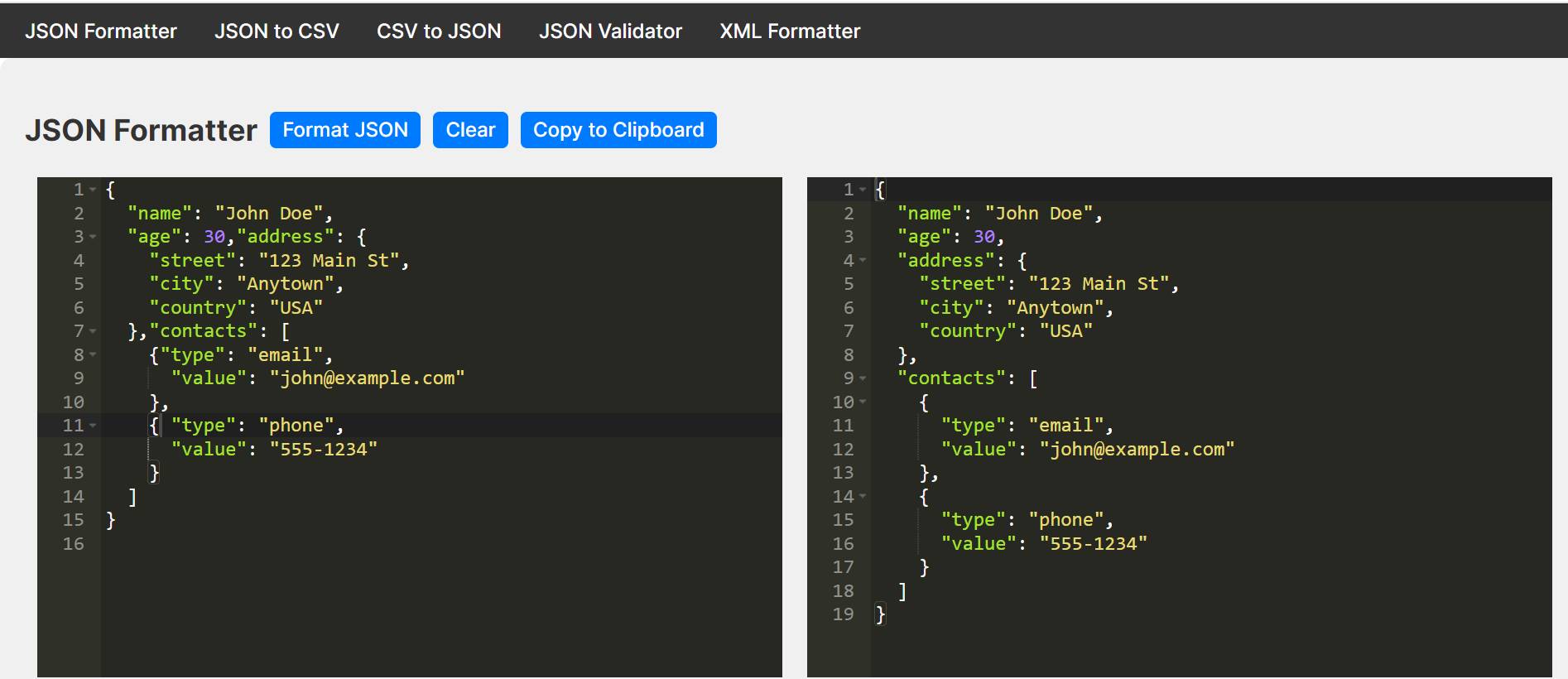 JSON Formatter
