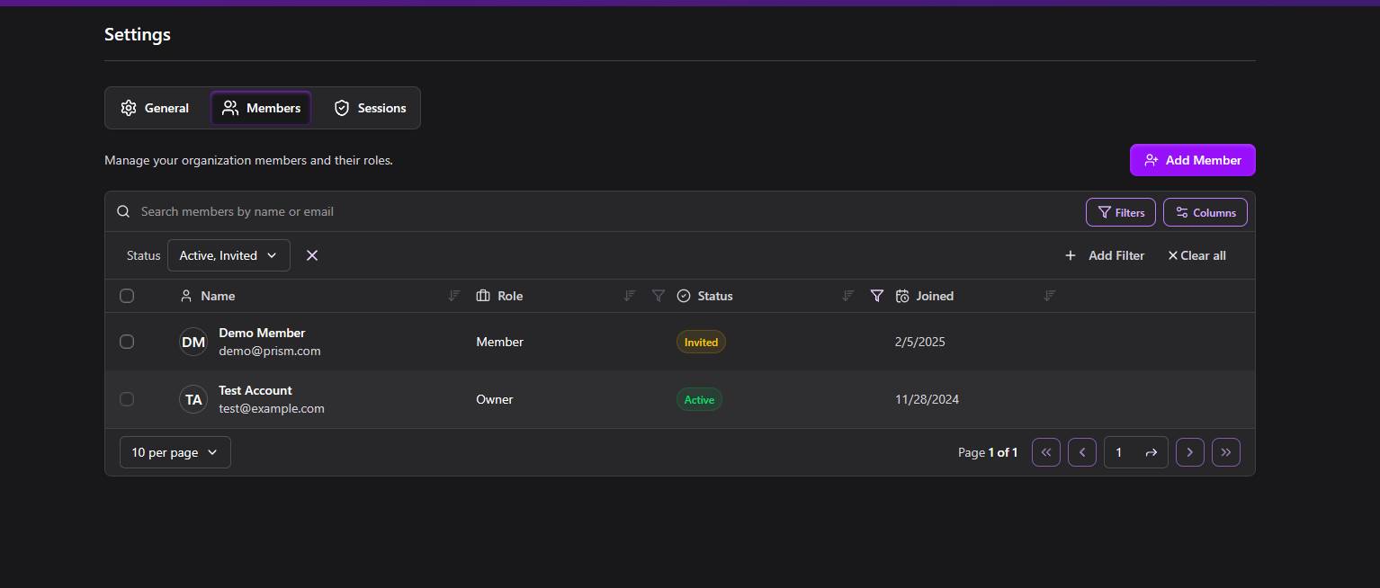 Prism Dashboard image 3
