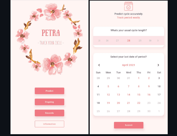 Petra - Period Tracker App