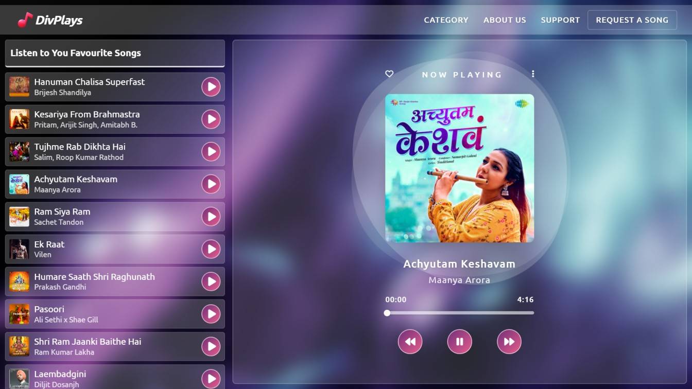 DivPlays Online Music Player