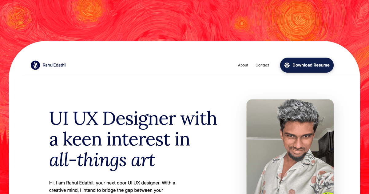 Rahul-Edathil | Portfolio Website image 1