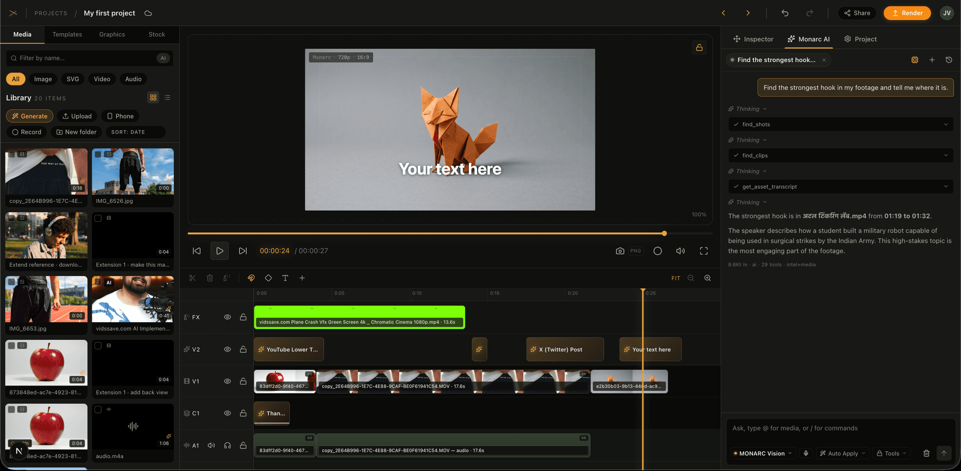 MONARC - Agentic AI video editor β image 2