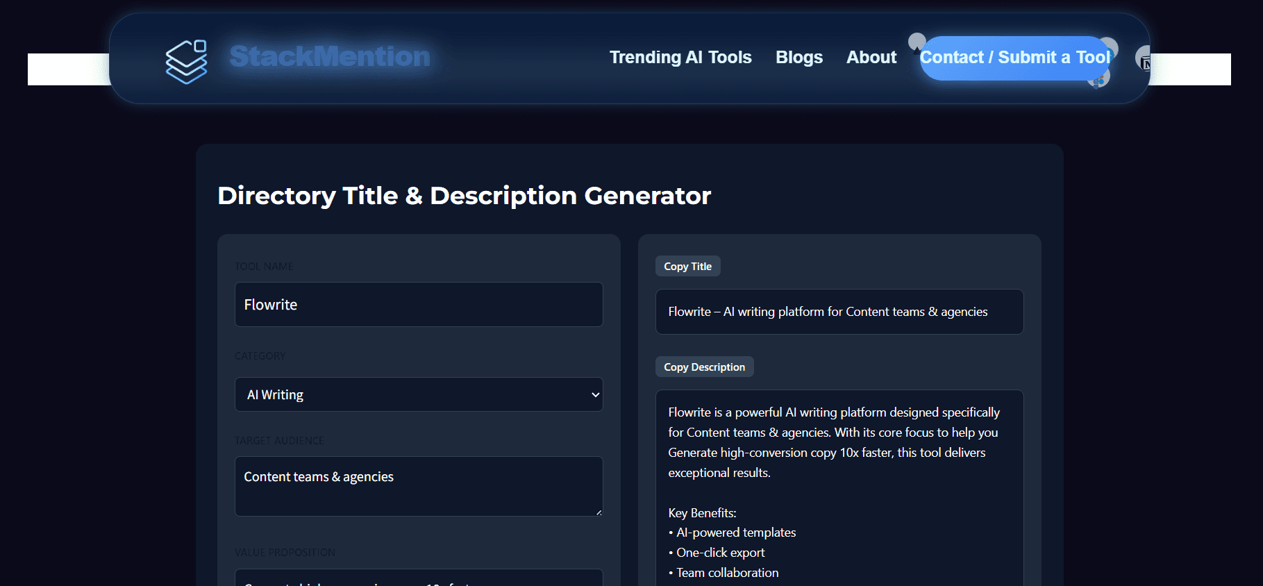 Directory Title & Description Generator image 1