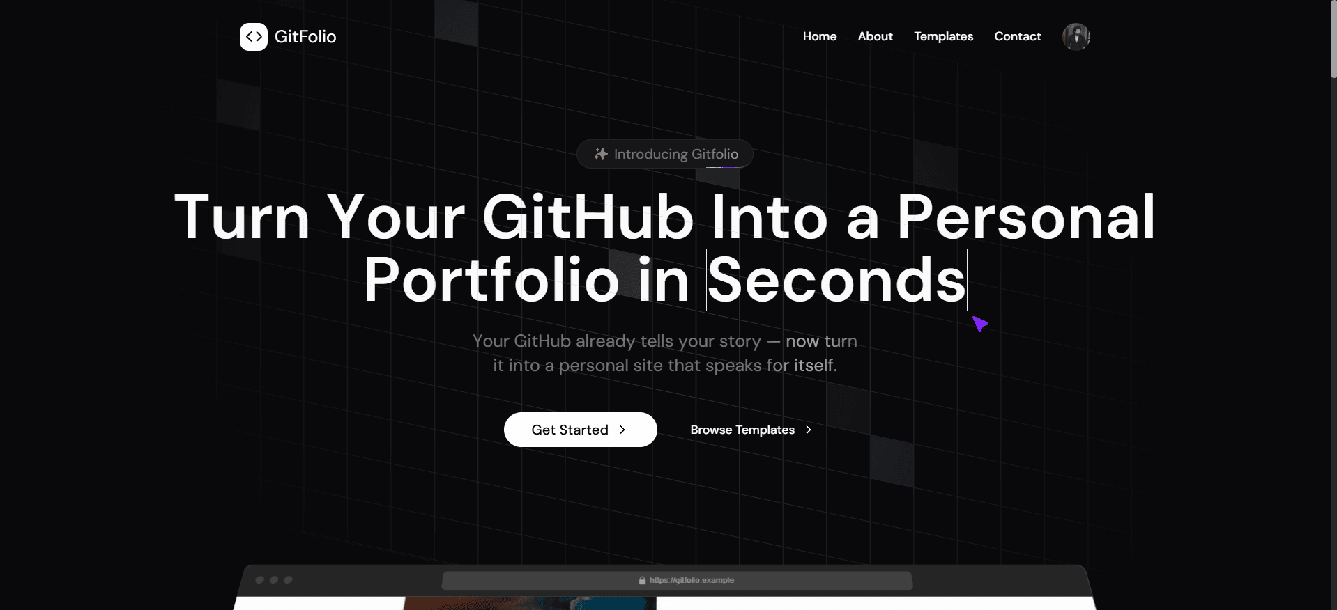 Gitfolio - From GitHub to Greatness. image 1