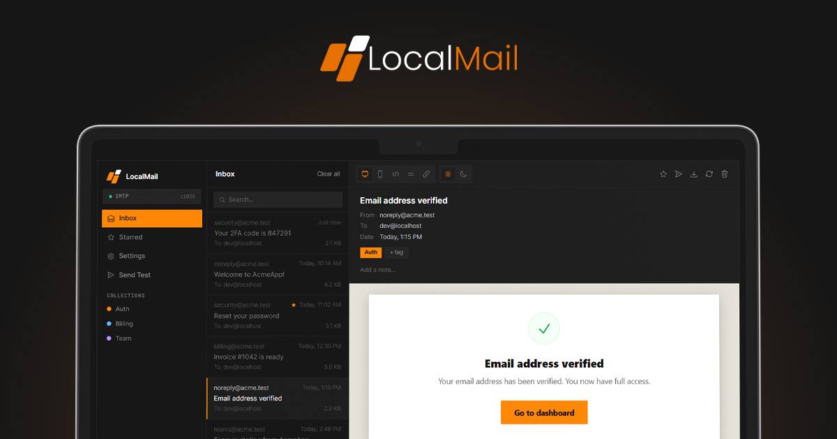 LocalMail.dev - Local Email Testing image 1