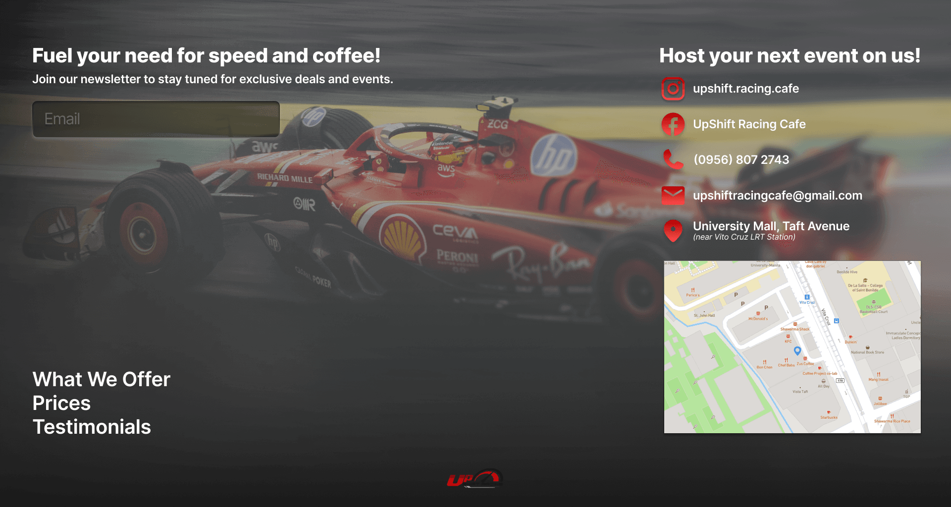 UpShift Racing Cafe Landing Page image 4