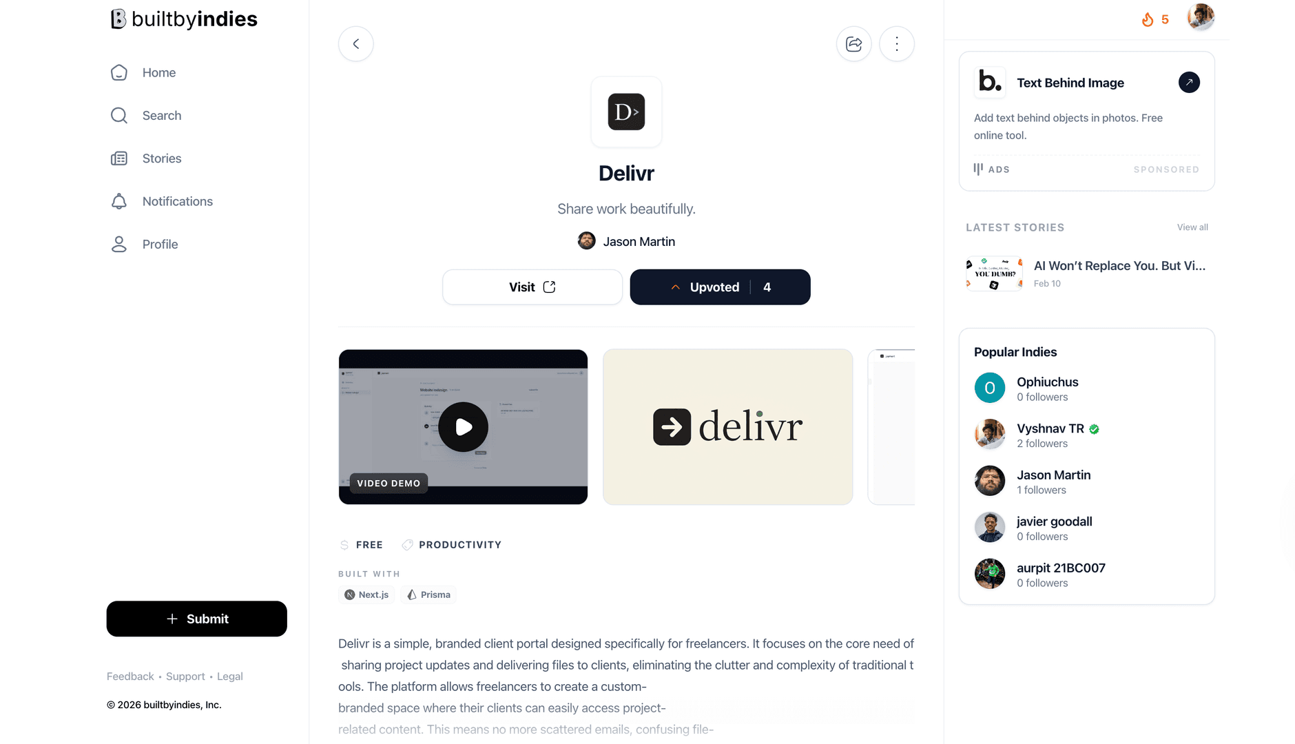 BuiltByIndies - A community for indiehackers image 2