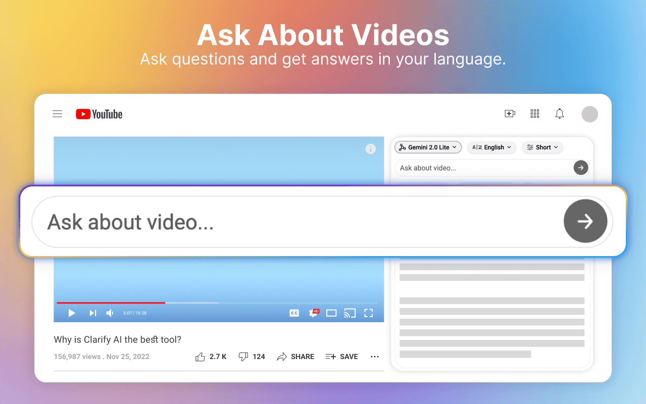 Clarify AI: YouTube Summaries image 4