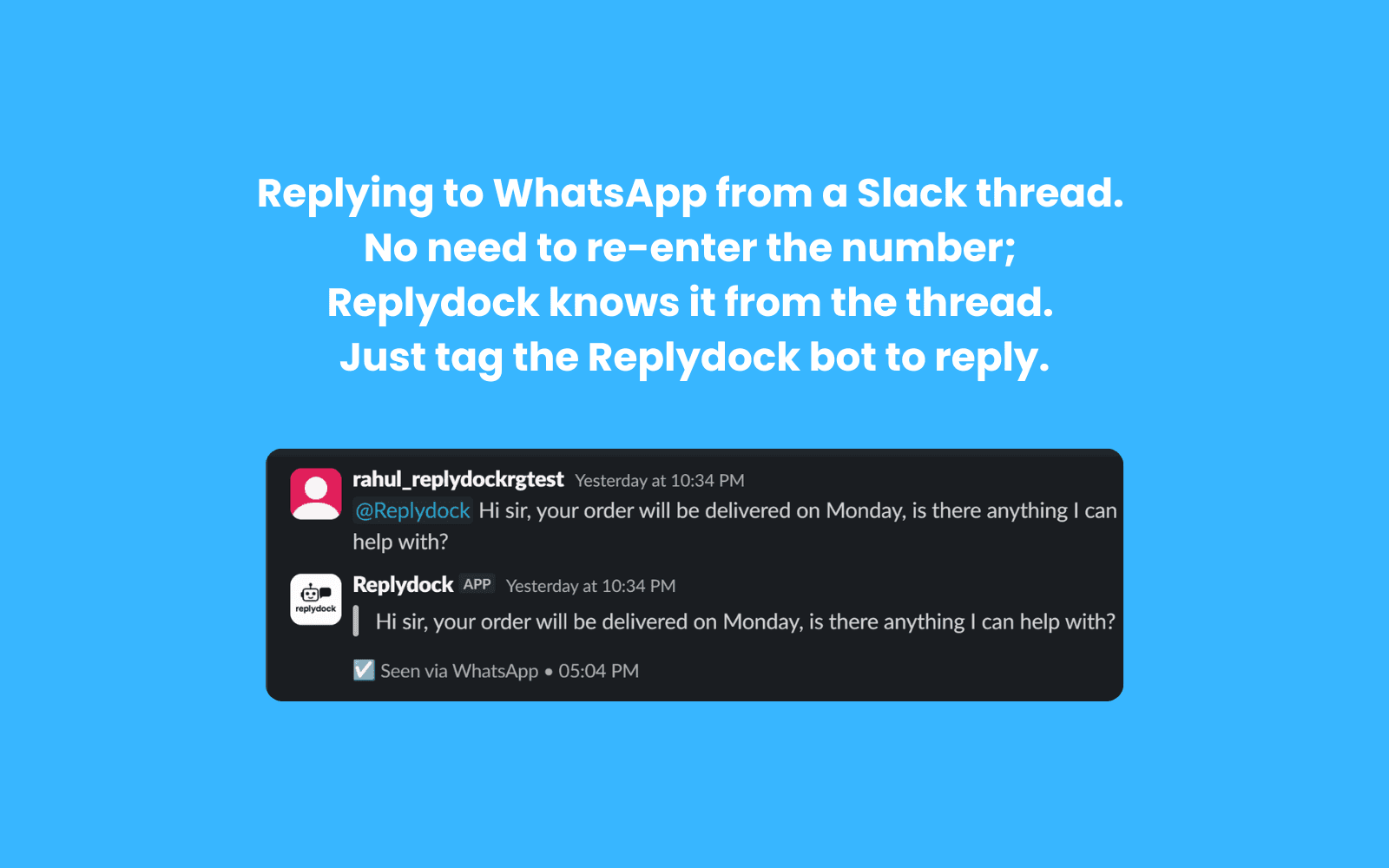 Replydock - Slack & WhatsApp Integration image 4