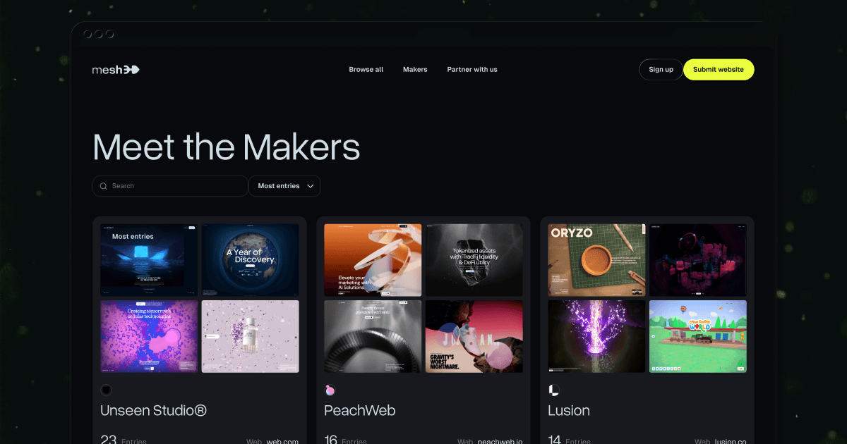 mesh3d — Curated 3D & Interactive Websites image 4