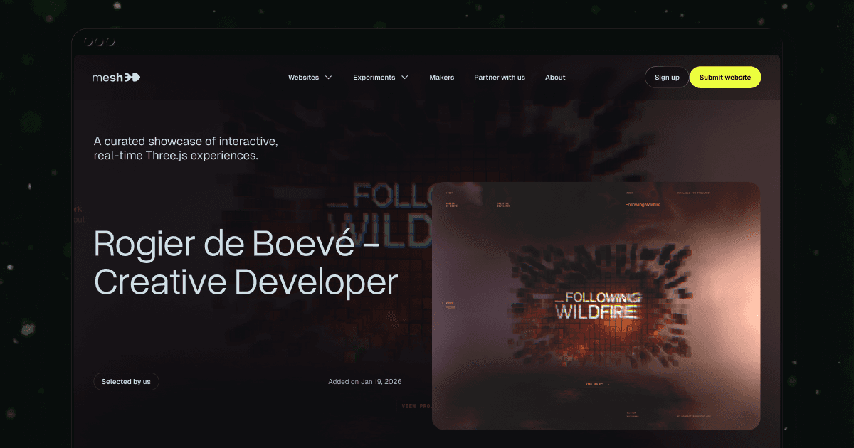 mesh3d — Curated 3D & Interactive Websites image 2