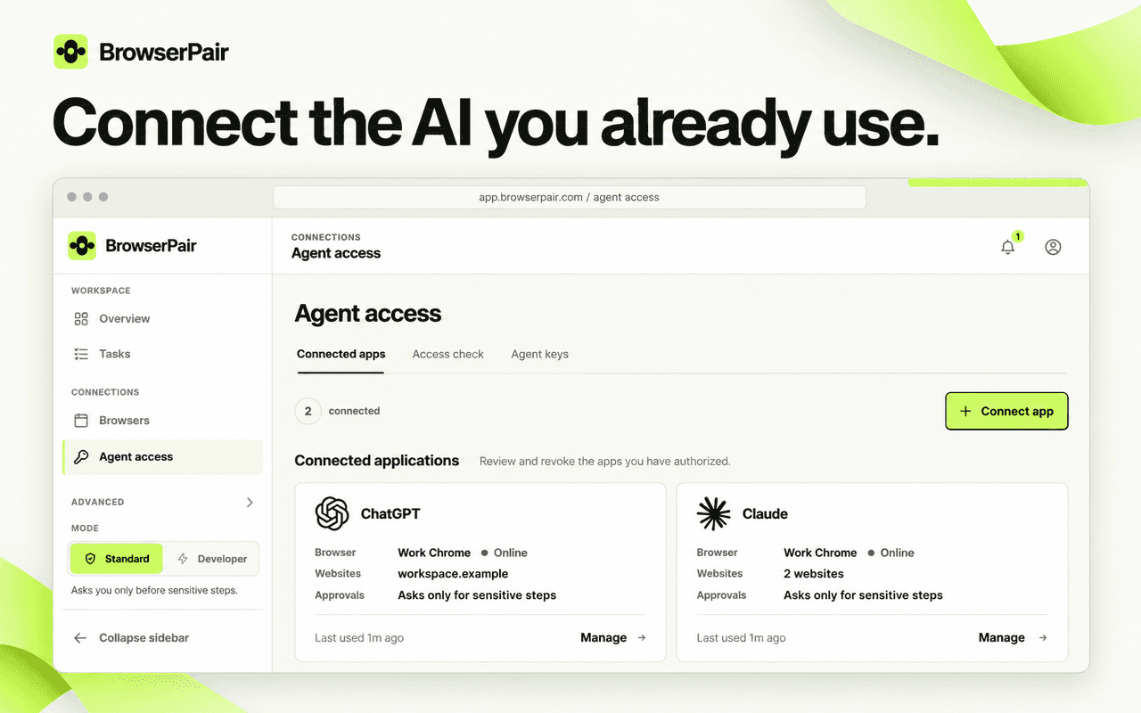 BrowserPair — Let AI Agents Use Your Browser image 5