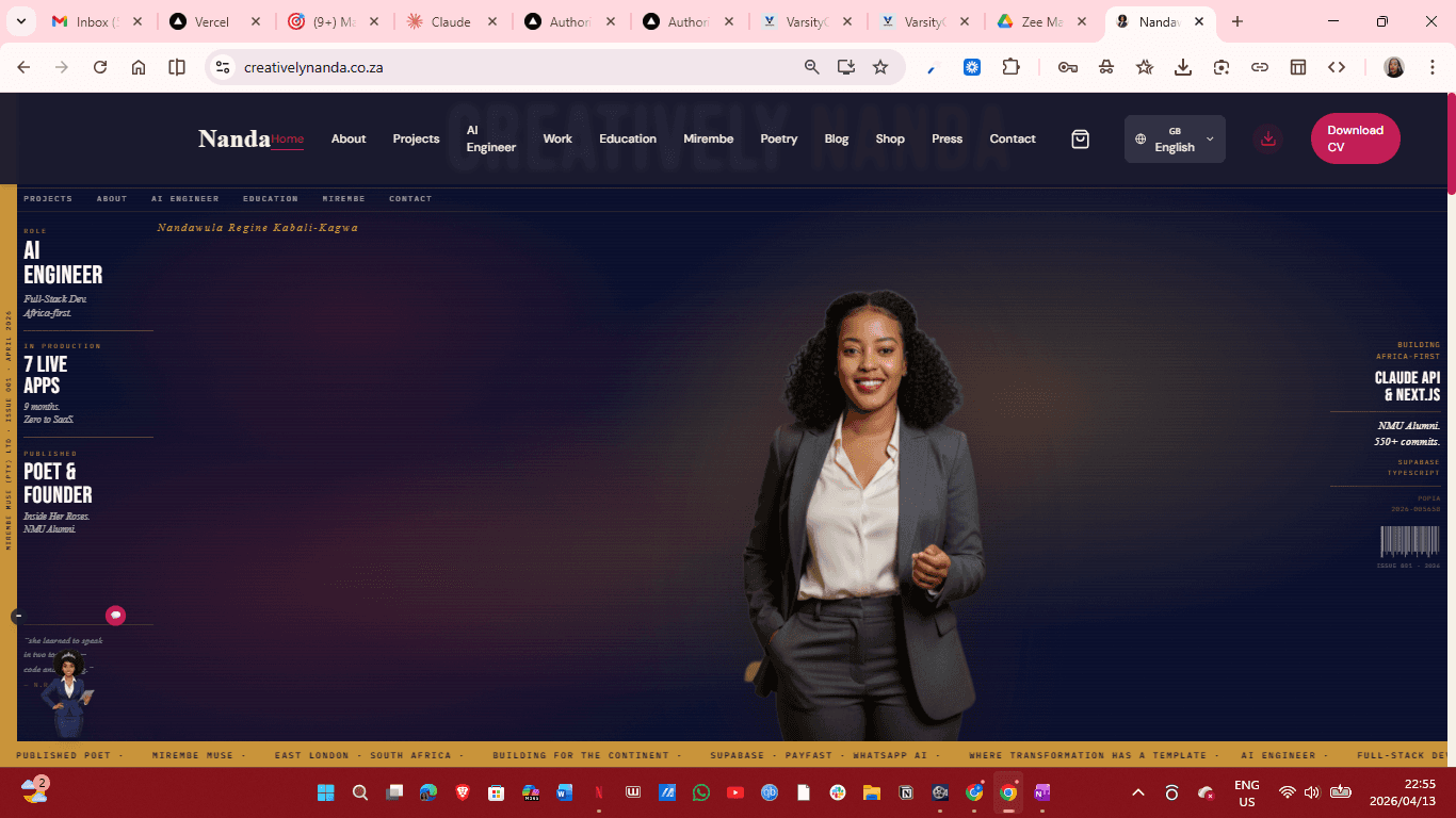CreativelyNanda — Portfolio, AI Chatbot & Tem image 2
