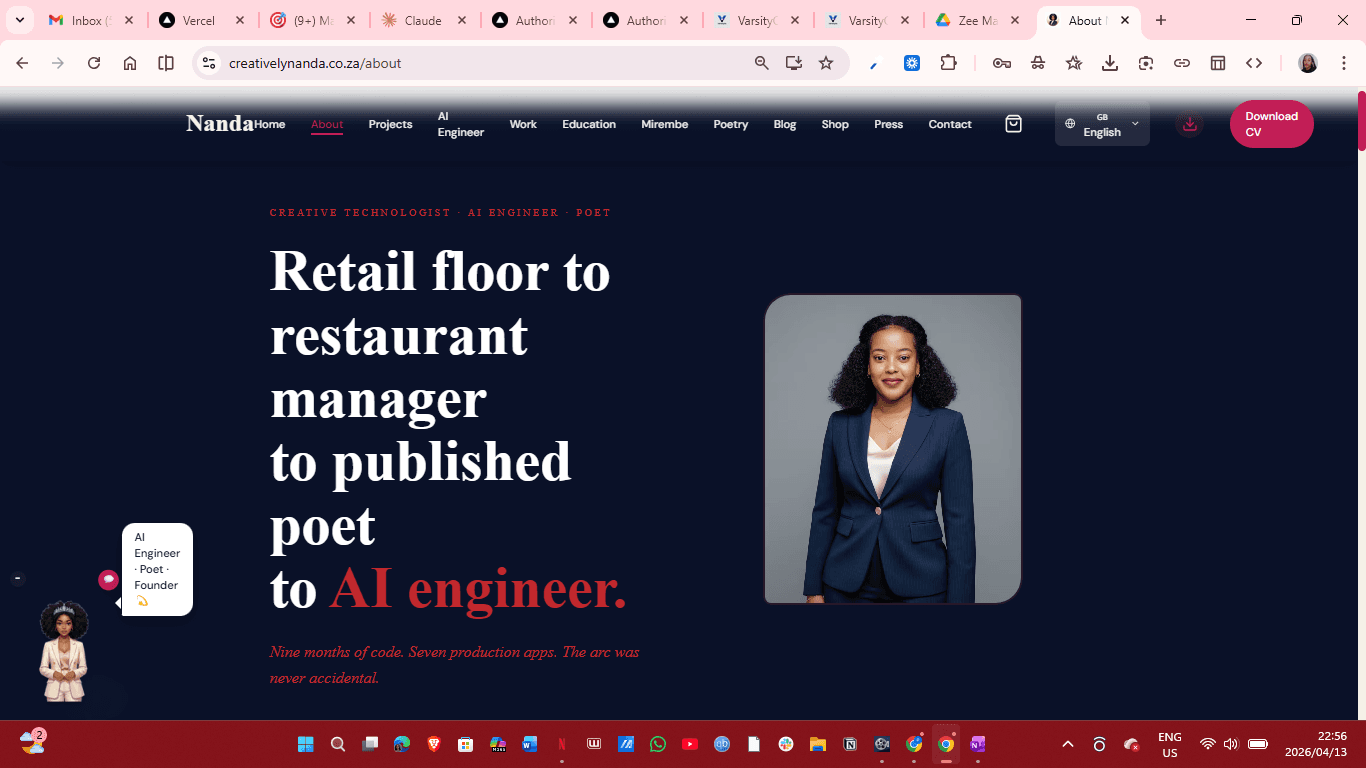 CreativelyNanda — Portfolio, AI Chatbot & Tem image 3