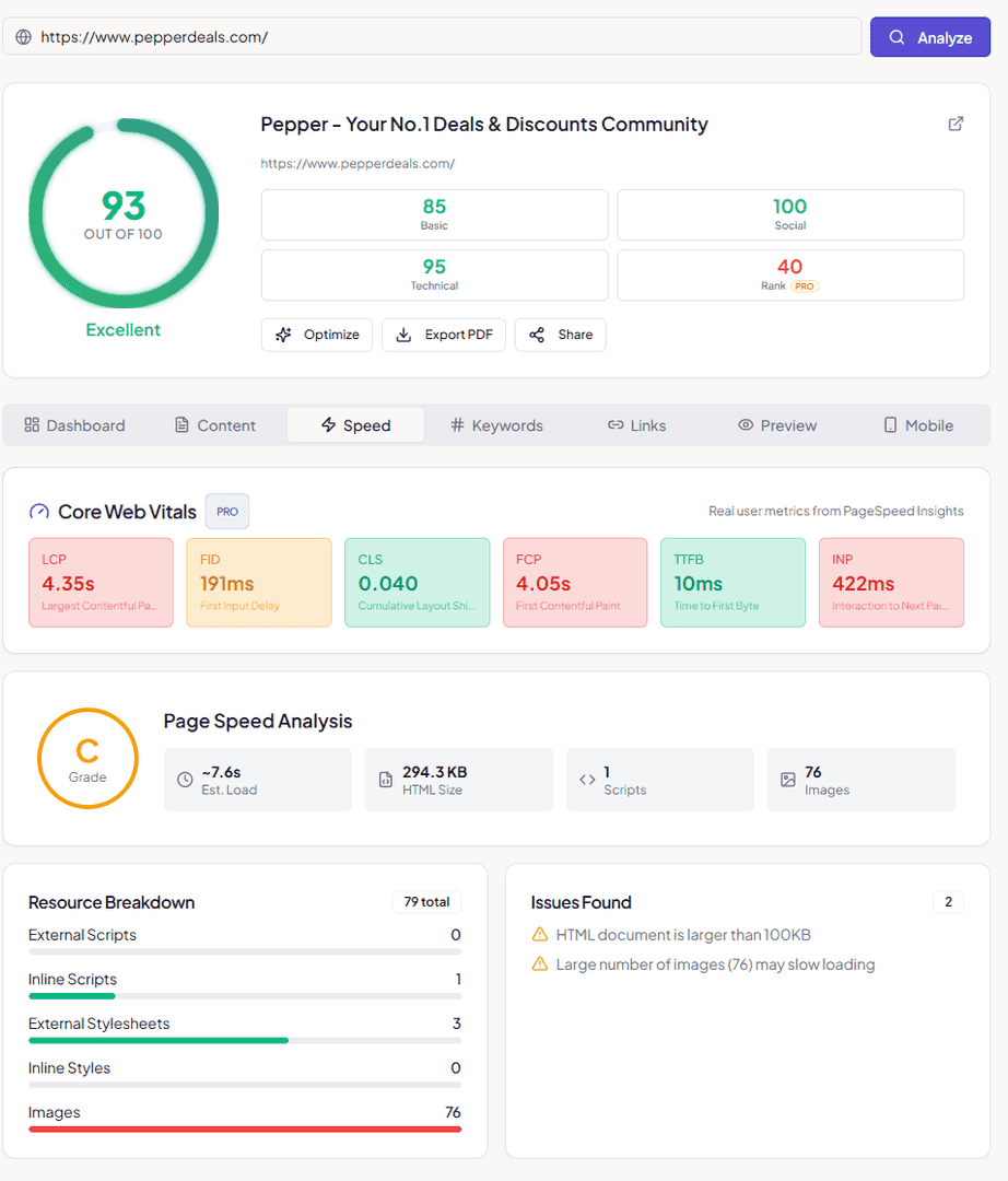 YASEO - Free SEO Analyzer image 2
