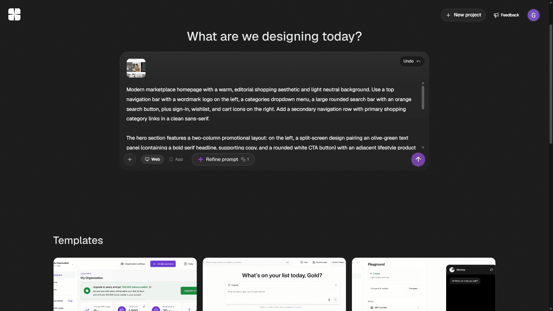 Mocksy — Design product screens with AI image 1